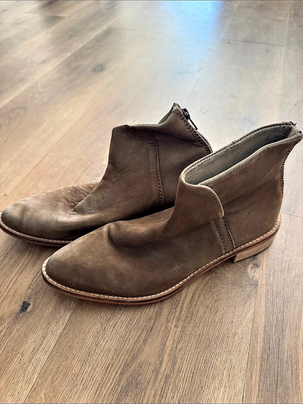 Free People Brown Leather Ankle Boots